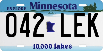 MN license plate 042LEK