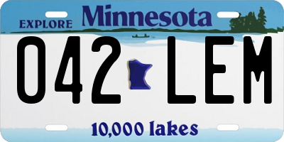 MN license plate 042LEM