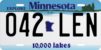 MN license plate 042LEN