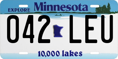 MN license plate 042LEU