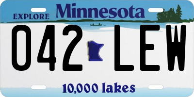 MN license plate 042LEW