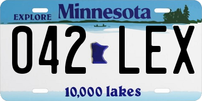 MN license plate 042LEX