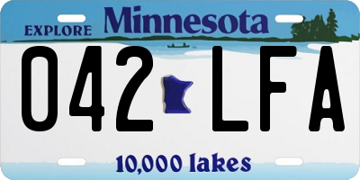 MN license plate 042LFA