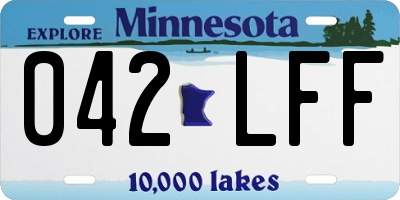 MN license plate 042LFF