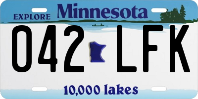 MN license plate 042LFK