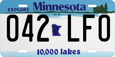 MN license plate 042LFO