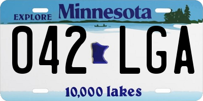 MN license plate 042LGA