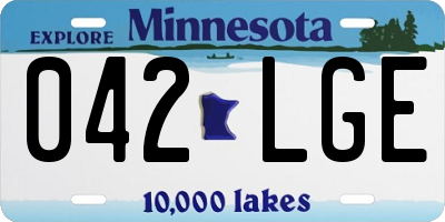 MN license plate 042LGE