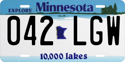 MN license plate 042LGW