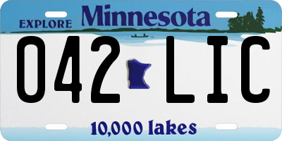 MN license plate 042LIC