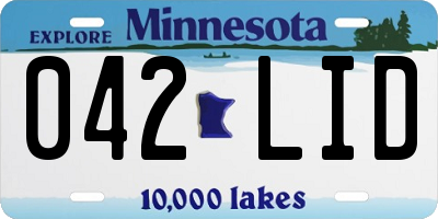 MN license plate 042LID