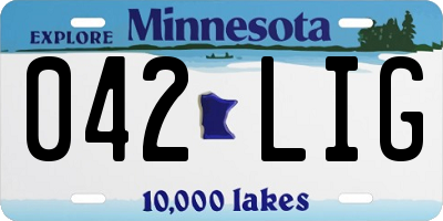 MN license plate 042LIG