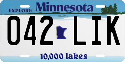 MN license plate 042LIK