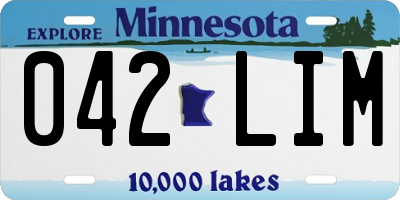 MN license plate 042LIM