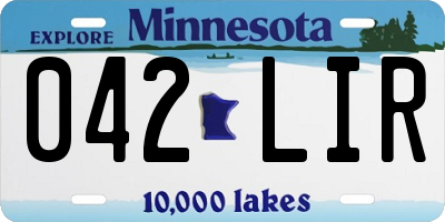 MN license plate 042LIR