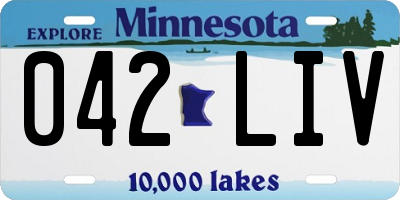 MN license plate 042LIV