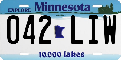 MN license plate 042LIW
