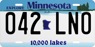 MN license plate 042LNO