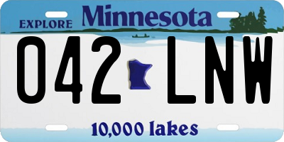 MN license plate 042LNW