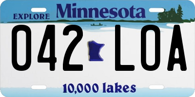 MN license plate 042LOA