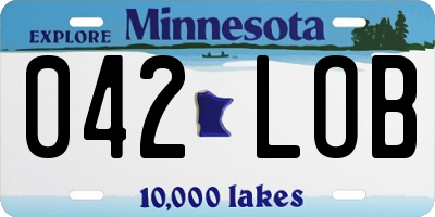 MN license plate 042LOB