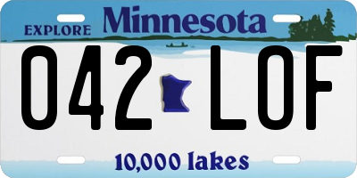 MN license plate 042LOF