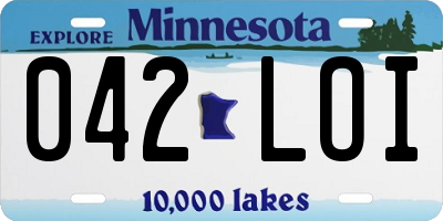 MN license plate 042LOI