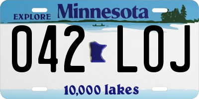 MN license plate 042LOJ