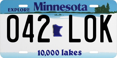 MN license plate 042LOK