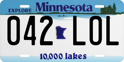 MN license plate 042LOL