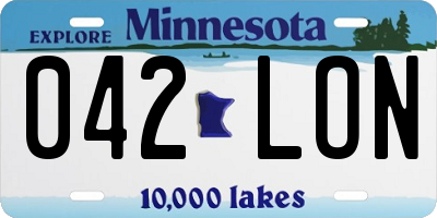 MN license plate 042LON