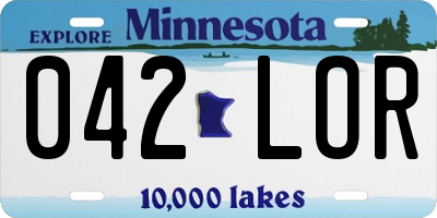 MN license plate 042LOR