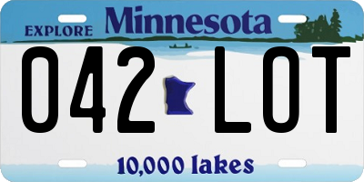 MN license plate 042LOT