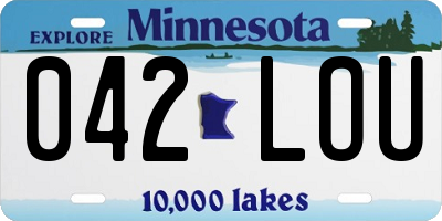 MN license plate 042LOU