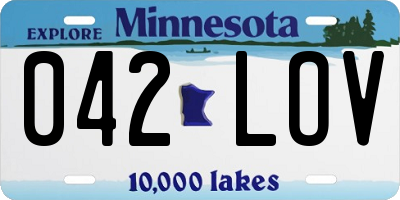 MN license plate 042LOV