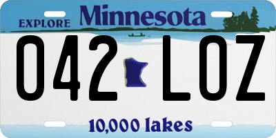 MN license plate 042LOZ