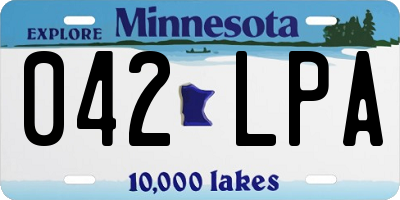 MN license plate 042LPA