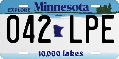 MN license plate 042LPE