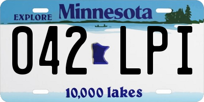 MN license plate 042LPI