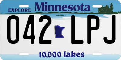MN license plate 042LPJ