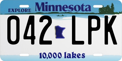 MN license plate 042LPK