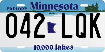 MN license plate 042LQK
