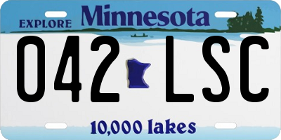 MN license plate 042LSC