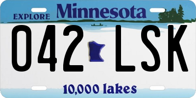 MN license plate 042LSK