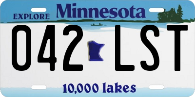 MN license plate 042LST