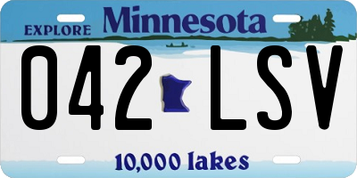 MN license plate 042LSV