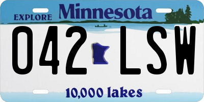 MN license plate 042LSW