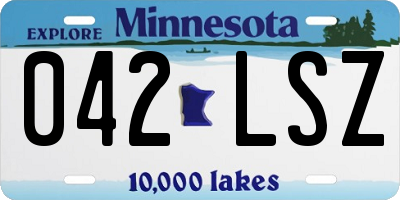MN license plate 042LSZ