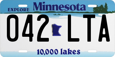 MN license plate 042LTA