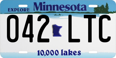 MN license plate 042LTC
